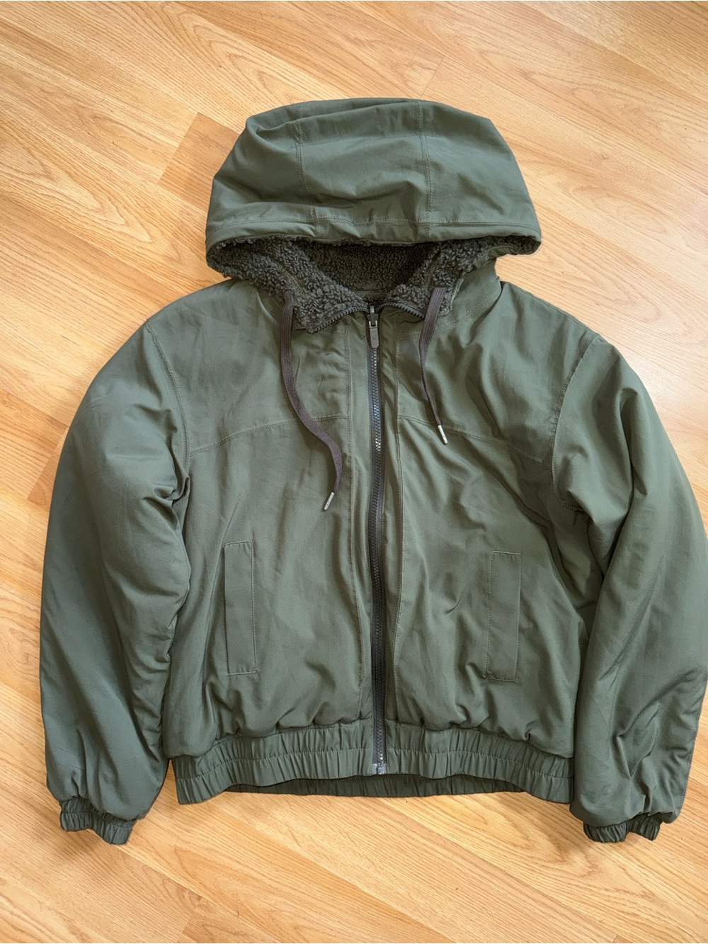 Lululemon Reversible Jacket Olive Green Sherpa Small - Picture 11 of 12